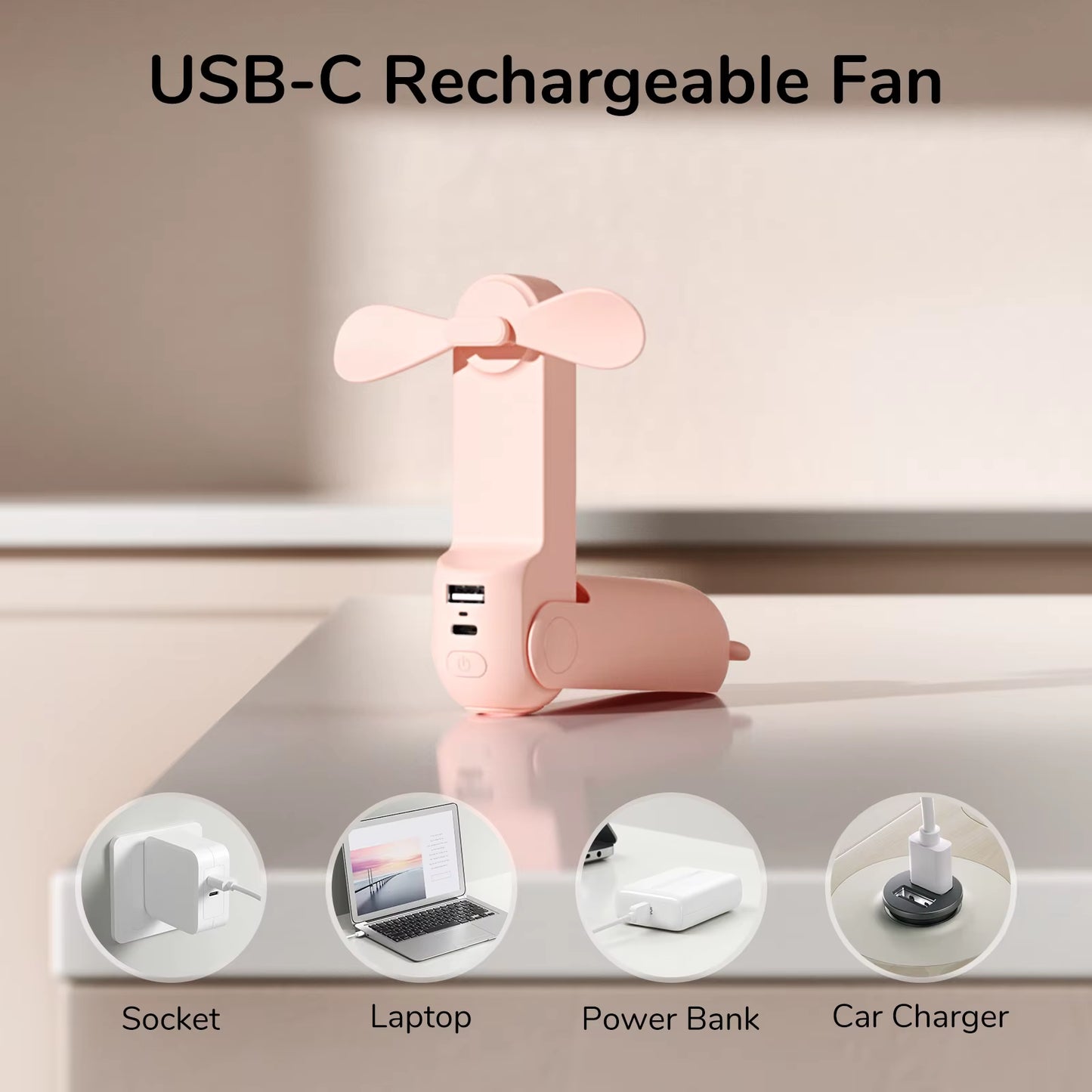 Portable Mini Handheld Fan,Usb Rechargeable 4500Mah Silent Small Fan for Home,Pocket Fan,Electric Coolingventoinha